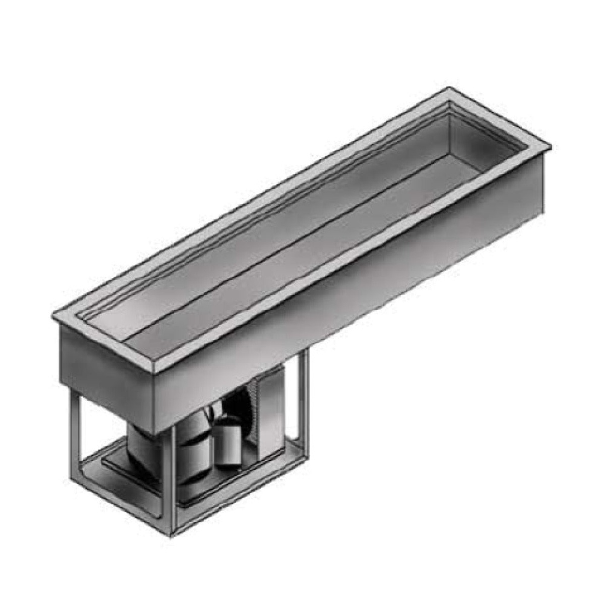 Wells RCP-200SL slim-line drop-in refrigerated cold food well with self-contained condensing unit below the pan