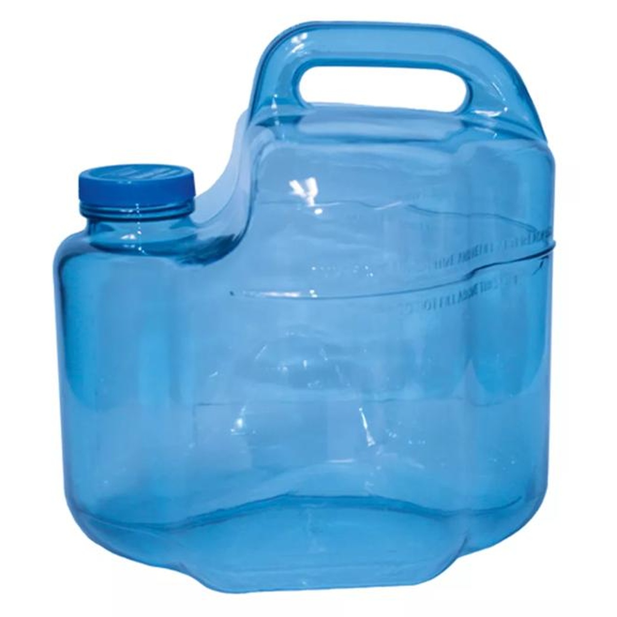 San Jamar Rapi-Kool RCU256 cold paddle showing integrated handle and fill-line markings on blue polycarbonate body