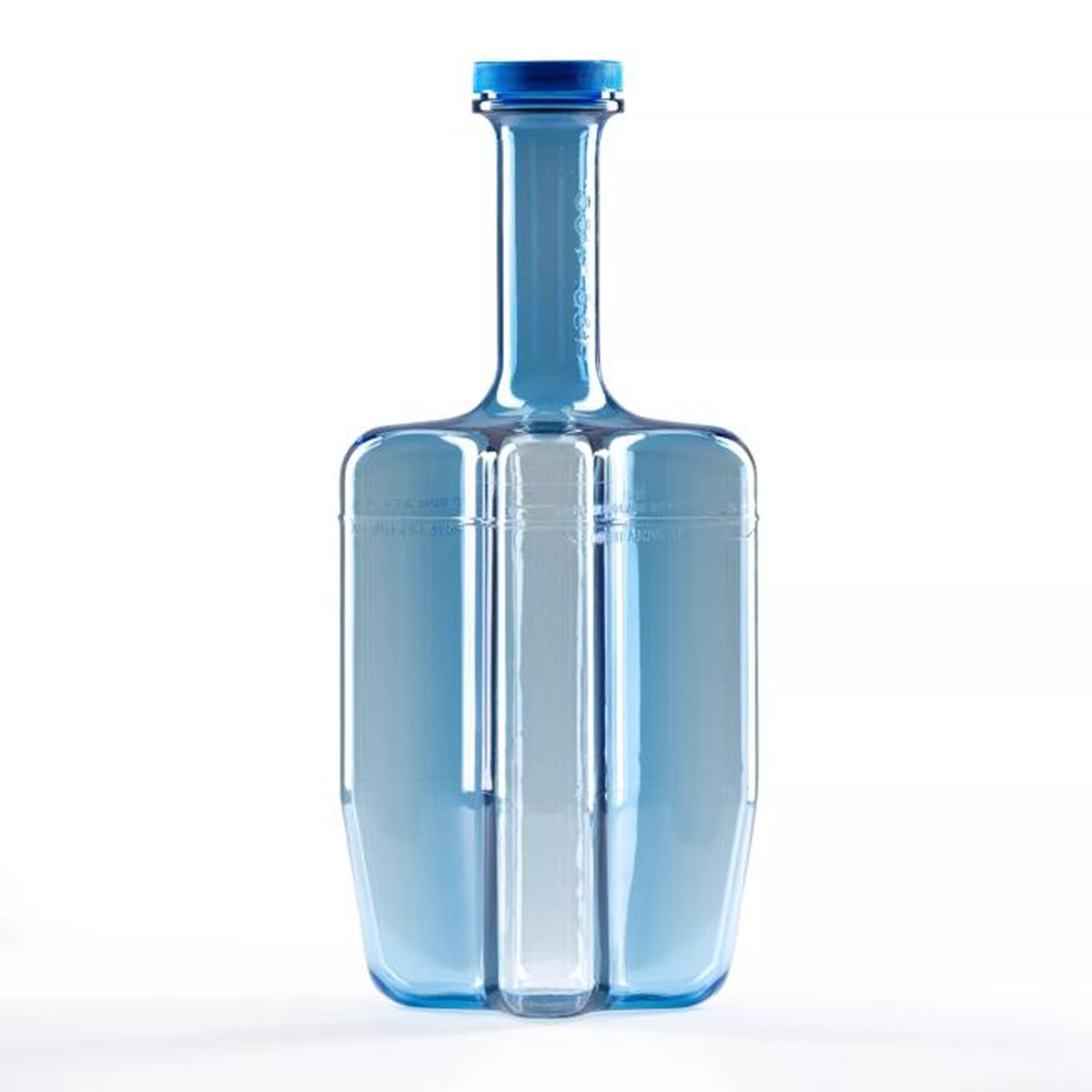 San Jamar Rapi-Kool 64 oz blue polycarbonate cooling paddle full front view showing integrated cooling fins
