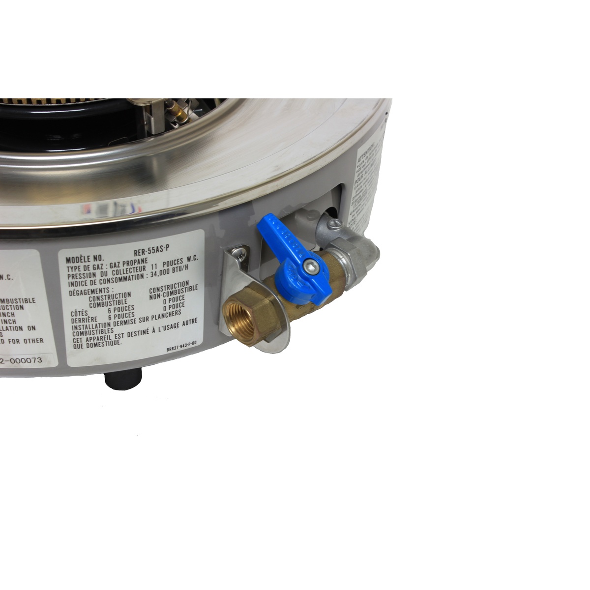 Close-up of rice cooker gas connection fitting