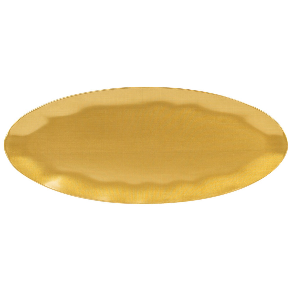 Thunder Group RF2024G 24 inch by 10 inch gold pearl oval melamine platter with scallop edge