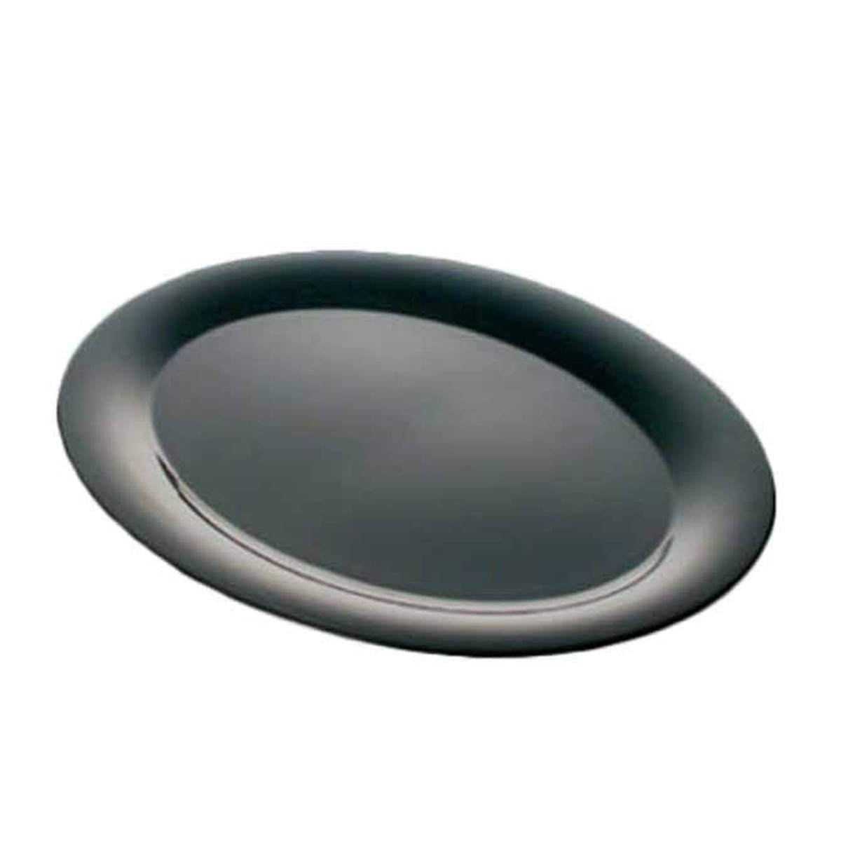 Thunder Group RF2224BW Black Pearl two-tone oval melamine platter, 22 inch by 16.5 inch