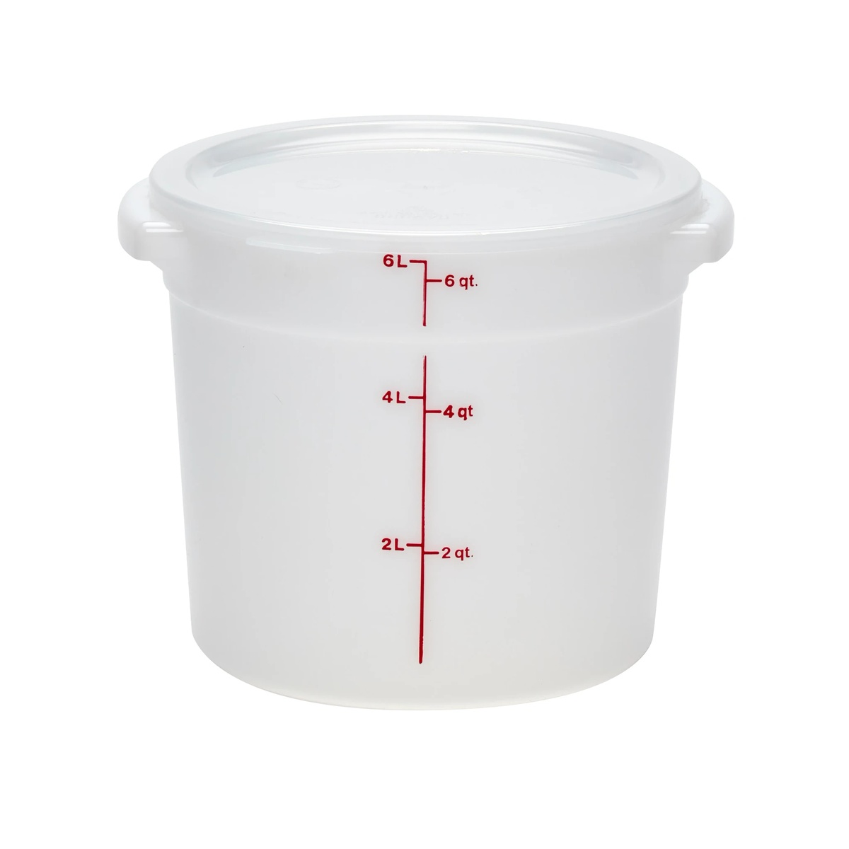 Cambro round container with lid installed