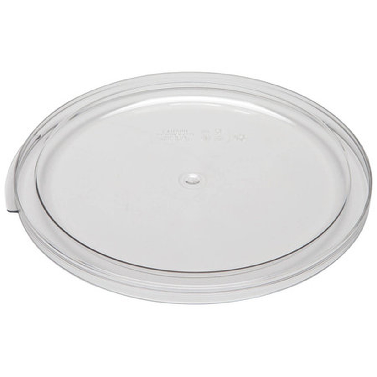 Cambro RFSCWC12135 clear round polycarbonate snap-tight lid for 12, 18, and 22 Qt Camwear containers