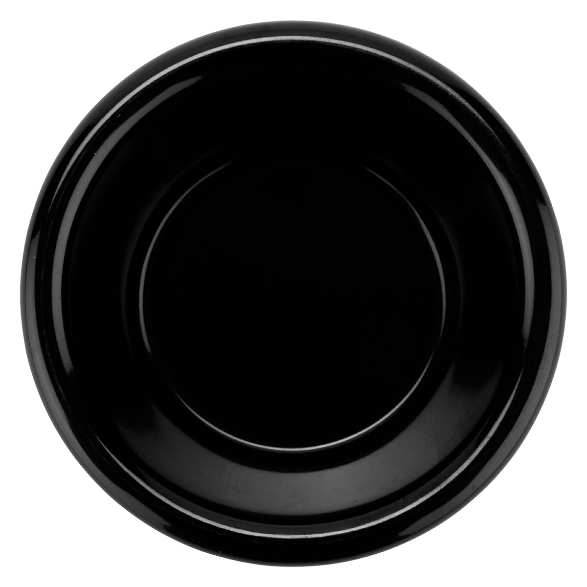 G.E.T. RM-387-BK black fluted melamine ramekin top-down view showing round interior