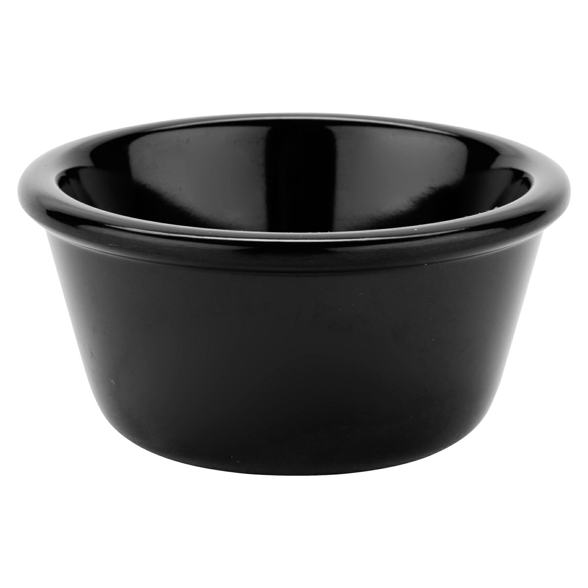 GET Enterprises RM-388-BK black melamine ramekin, straight side profile view
