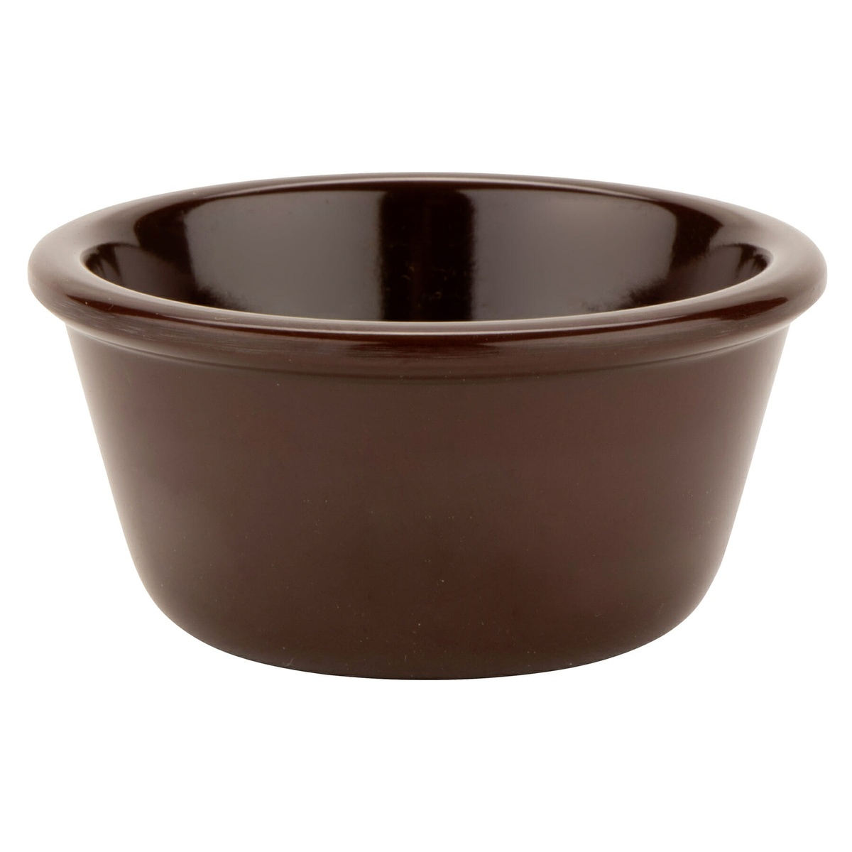 G.E.T. Enterprises RM-388-BR brown melamine ramekin, side profile view showing height and form