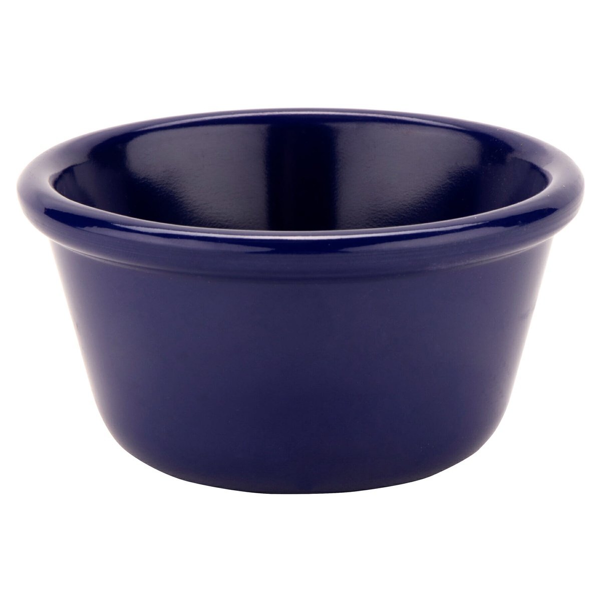 GET Enterprises RM-400-CB cobalt blue melamine ramekin side profile showing smooth exterior walls