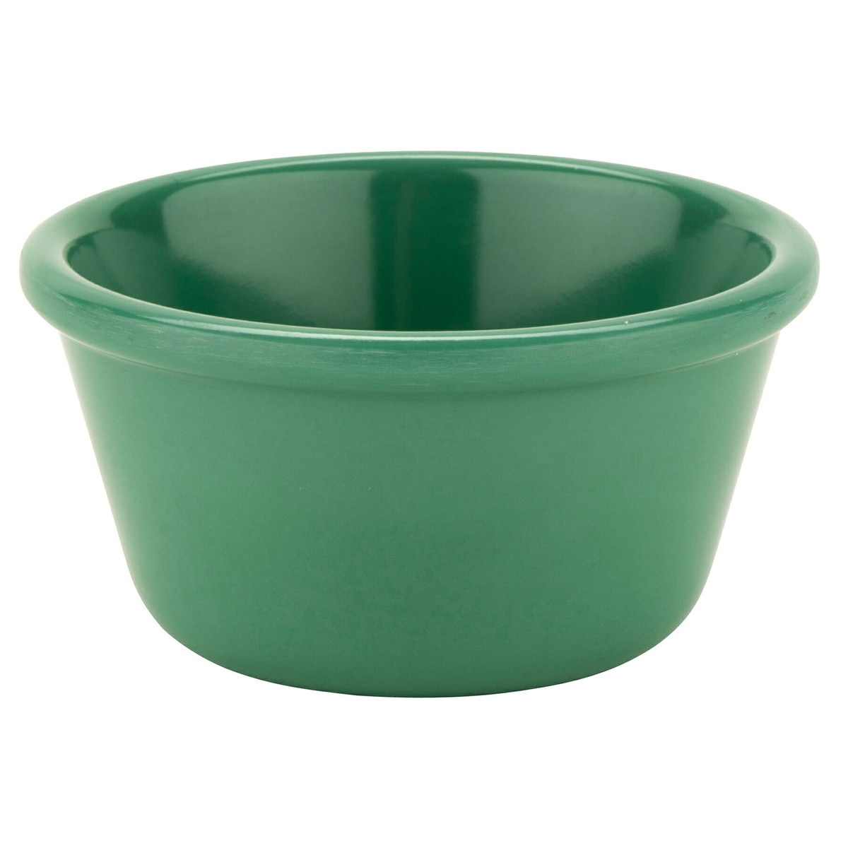 GET Enterprises RM-400-FG 4 oz. rainforest green smooth melamine ramekin on white background