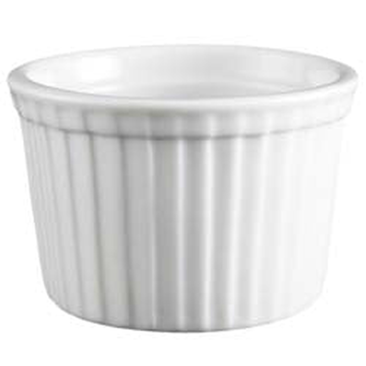 Vertex China RMK-4-P 4 oz bright white fluted porcelain ramekin with rolled edge