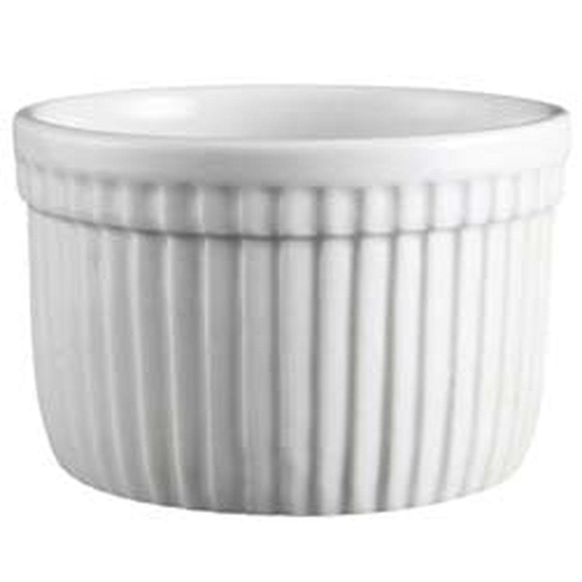 Vertex China RMK-6-P 6 oz bright white fluted porcelain ramekin from the Market Buffet Collection