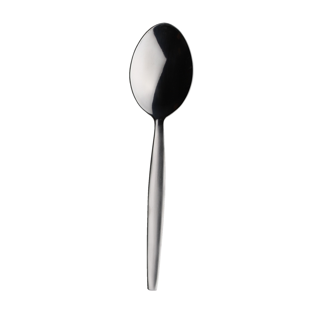 Libertyware RSQ10 Reunion Square 8-inch serving spoon with satin finish handle on white background