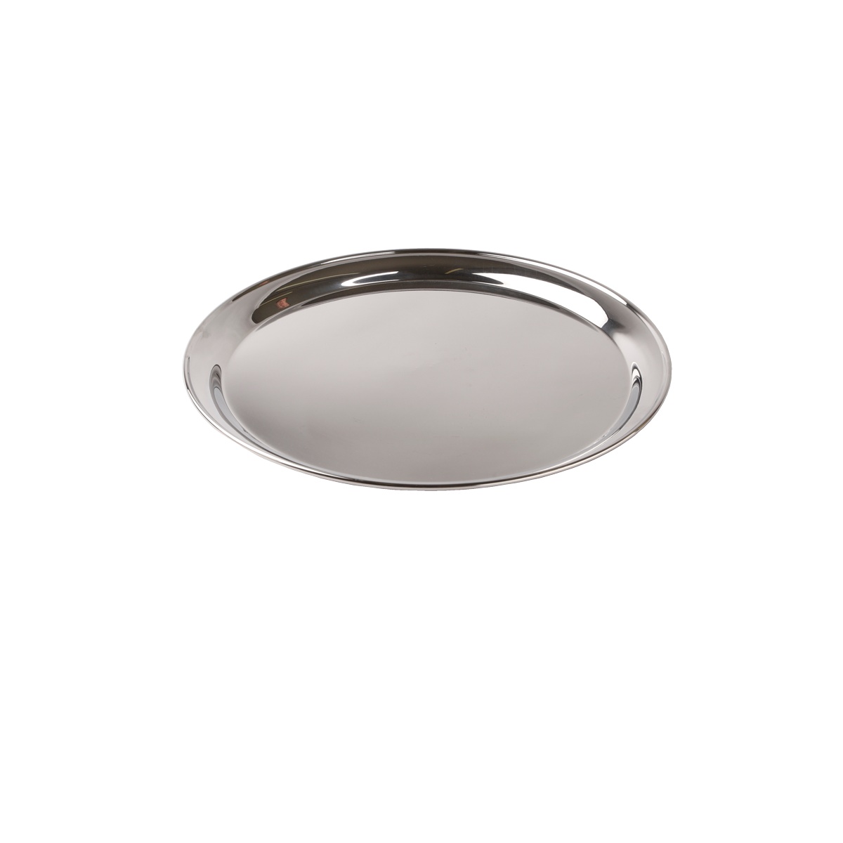 Libertyware RST14 14-inch round stainless steel serving tray with mirror-polished finish