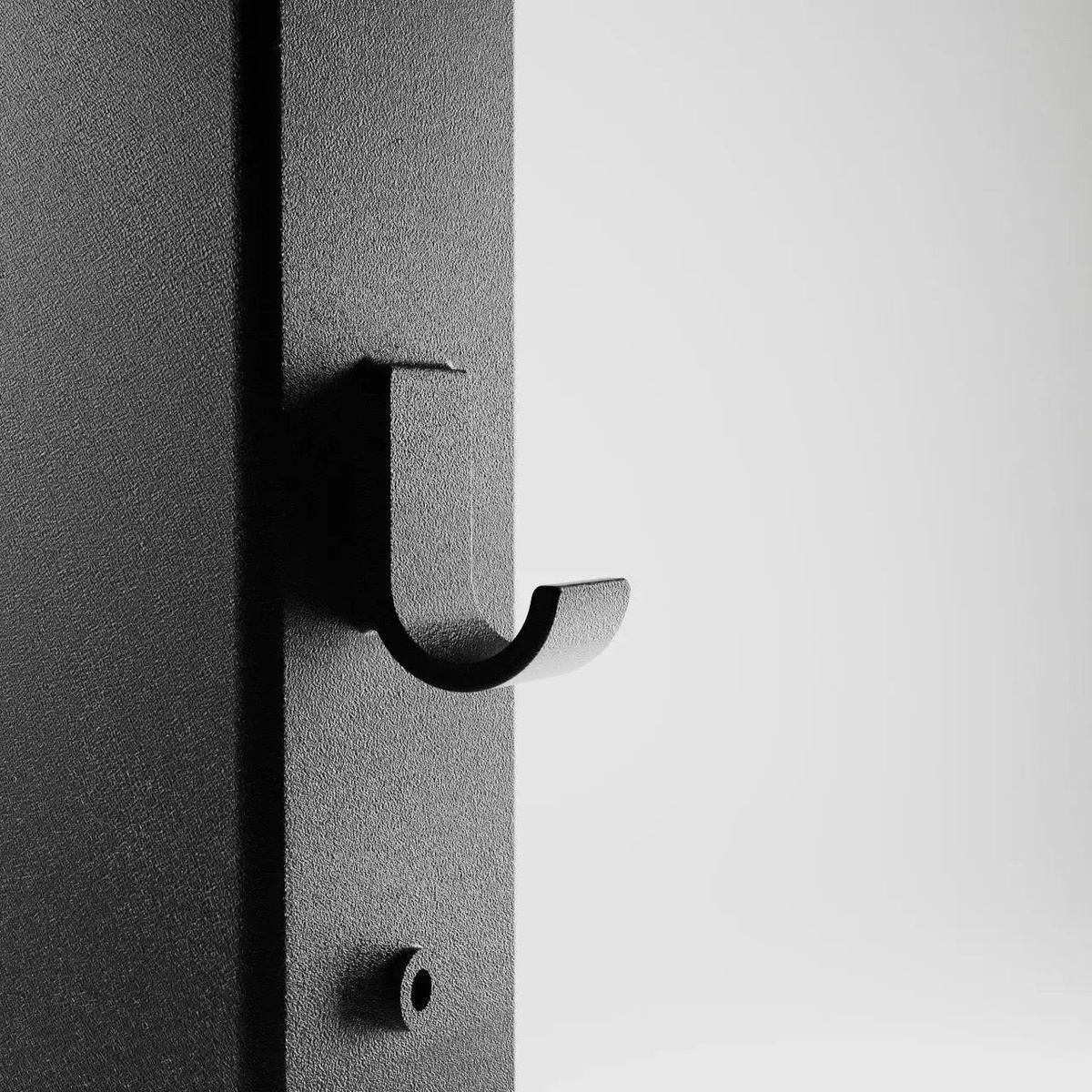 Close-up of integrated hook for hanging a bag or jacket