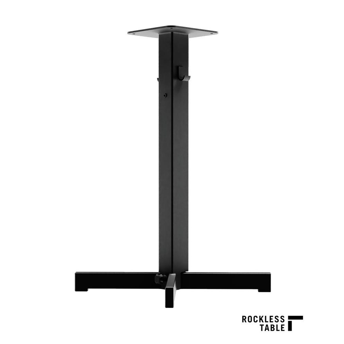 Rockless Table RT22BH2PK bar-height table base in matte black with square steel column and cross-style base