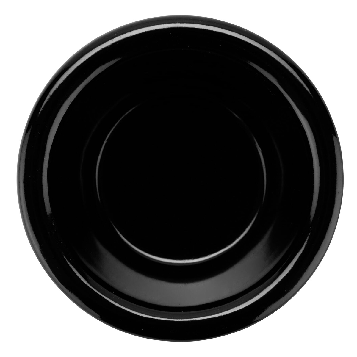 G.E.T. S-610-BK black melamine ramekin top-down view showing smooth round interior