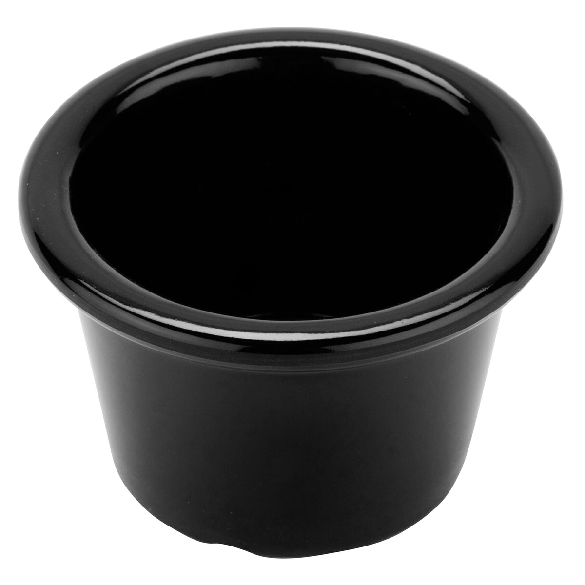 G.E.T. S-610-BK black melamine ramekin angled top view showing interior depth