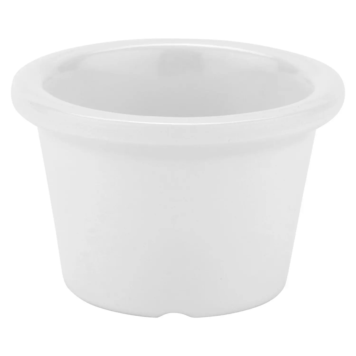 G.E.T. Enterprises S-610-W white melamine ramekin, plain cone shape with smooth body and rolled rim