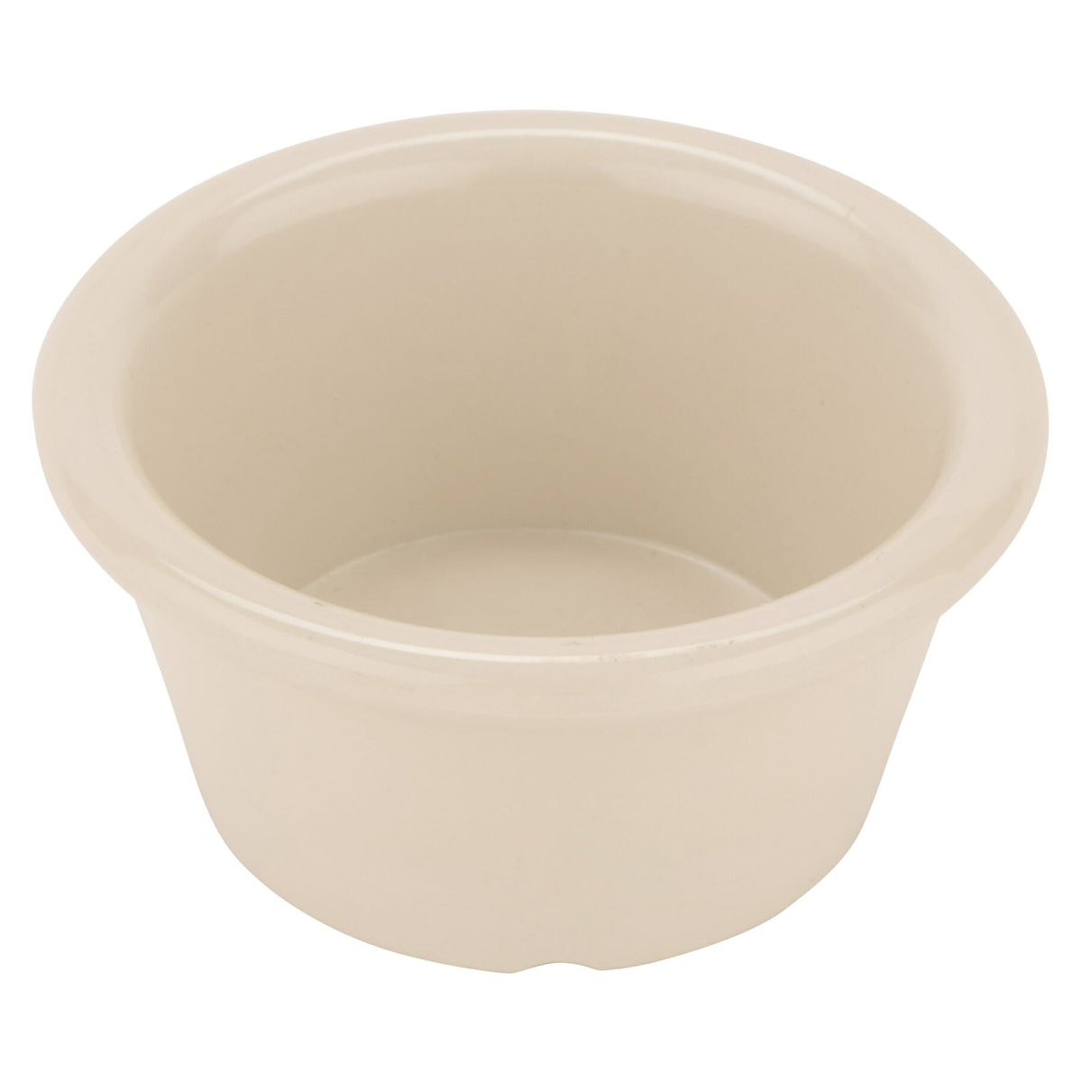 G.E.T. Enterprises S-620-IV ivory melamine ramekin, angled view showing interior