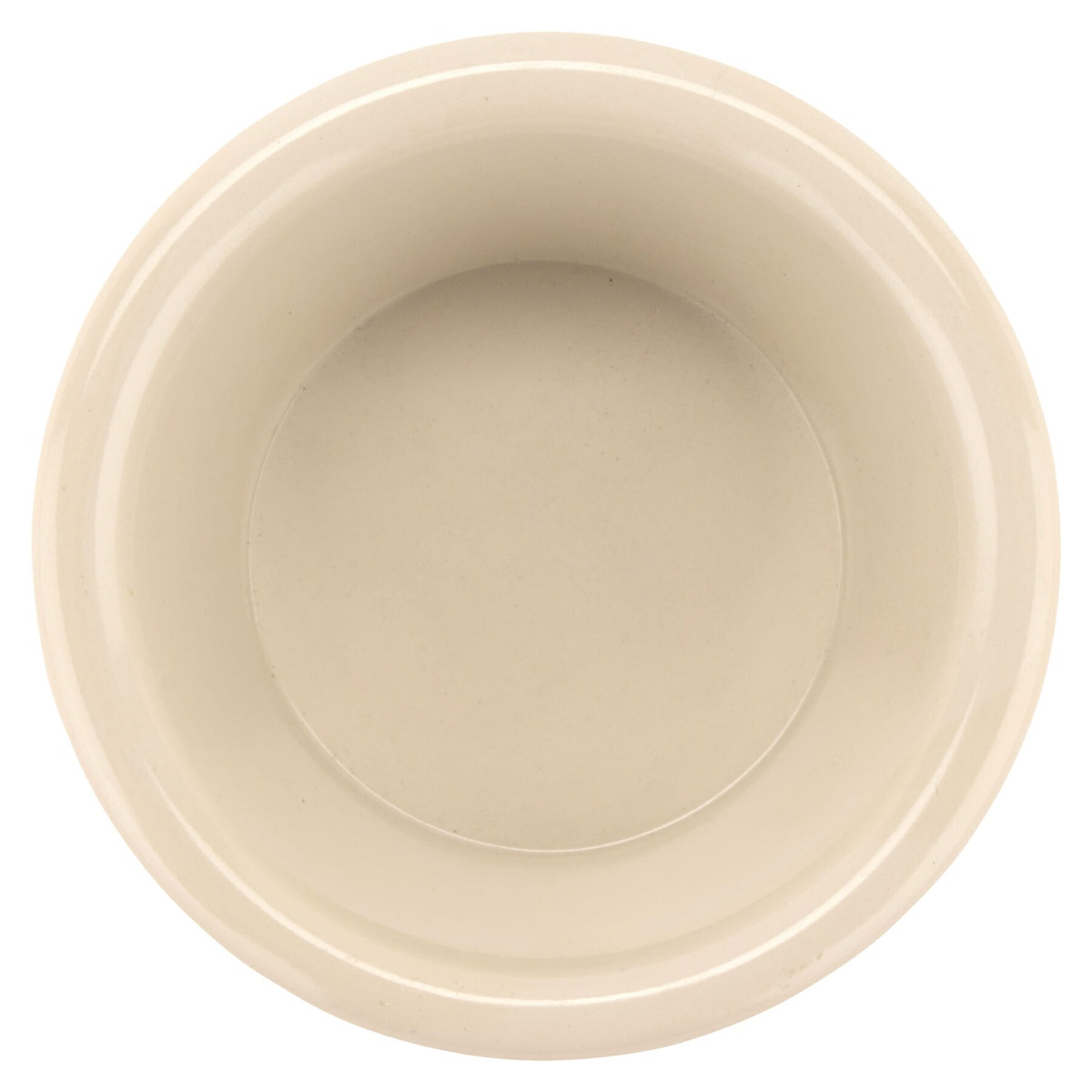 G.E.T. Enterprises S-620-IV ivory melamine ramekin, overhead view showing circular interior