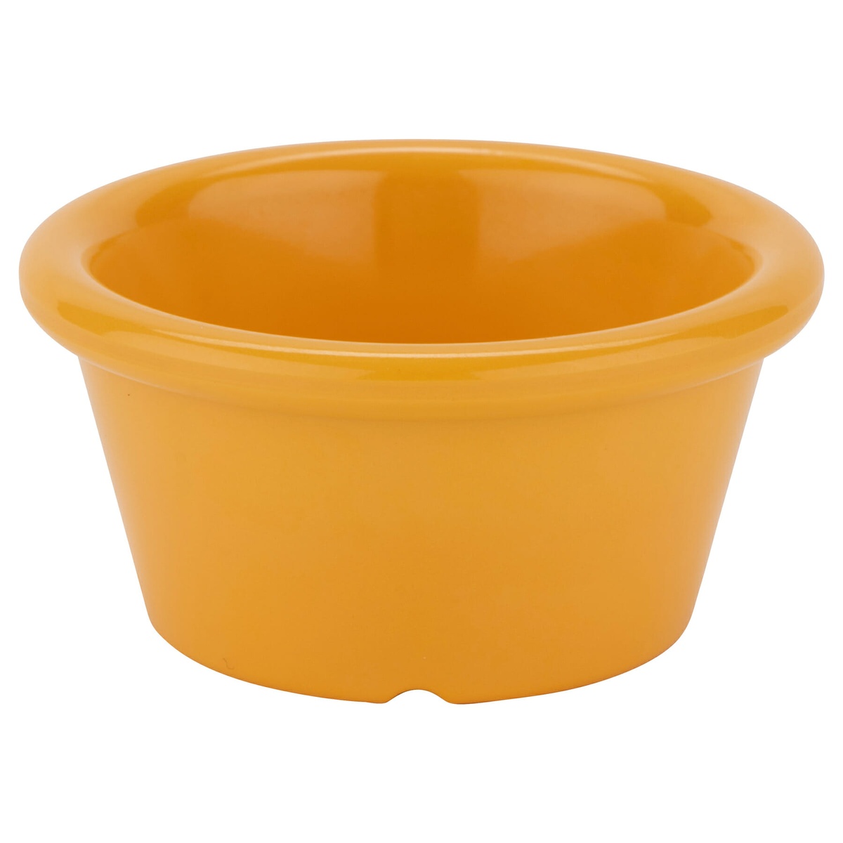 GET S-620-TY 2 oz. tropical yellow melamine ramekin, side profile view showing cone shape