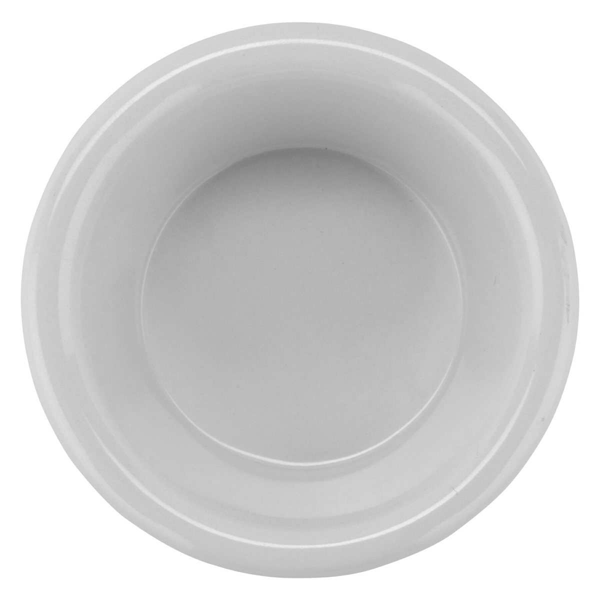 G.E.T. S-620-W white melamine ramekin, top-down view showing smooth interior and rolled rim