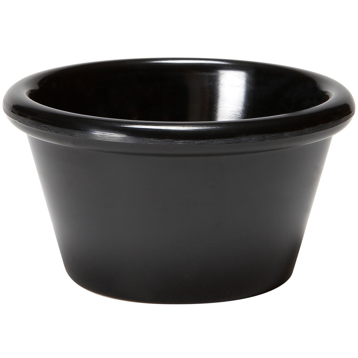 G.E.T. Enterprises S-630-BK black smooth melamine ramekin, 3 oz., round cone shape