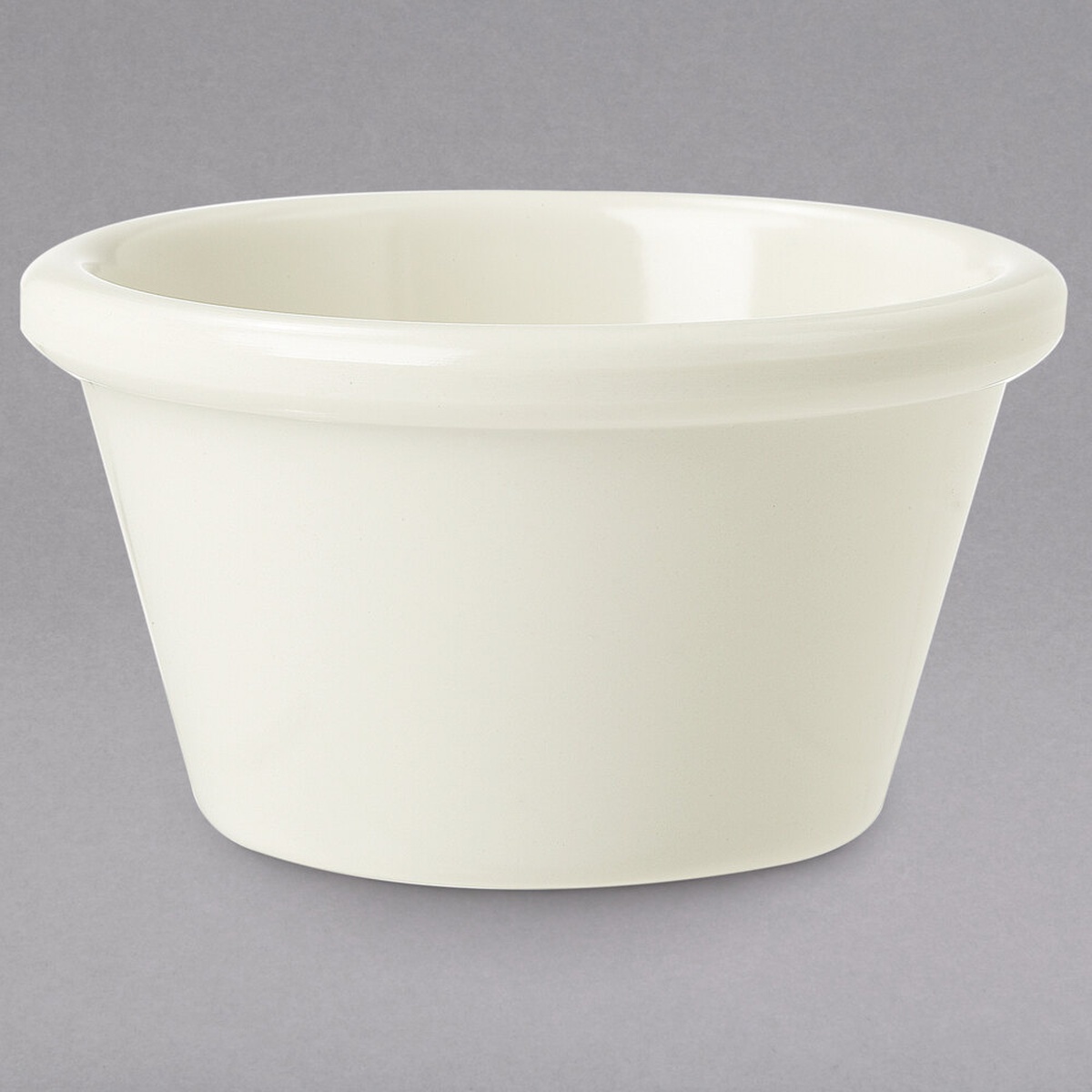 G.E.T. Enterprises S-630-IV 3 oz. ivory smooth melamine ramekin with plain cone shape and rolled rim