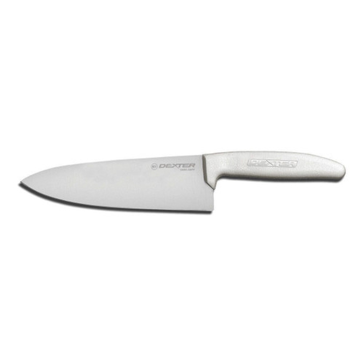 Dexter Russell Sani-Safe 6-inch Cook's Knife with white polypropylene handle and high carbon steel blade