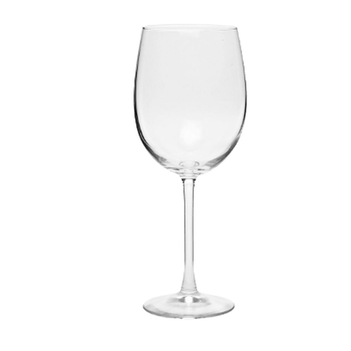 Enhanced S96BD63 21 oz. lead-free crystal wine glass with tall stem and wide bowl on white background
