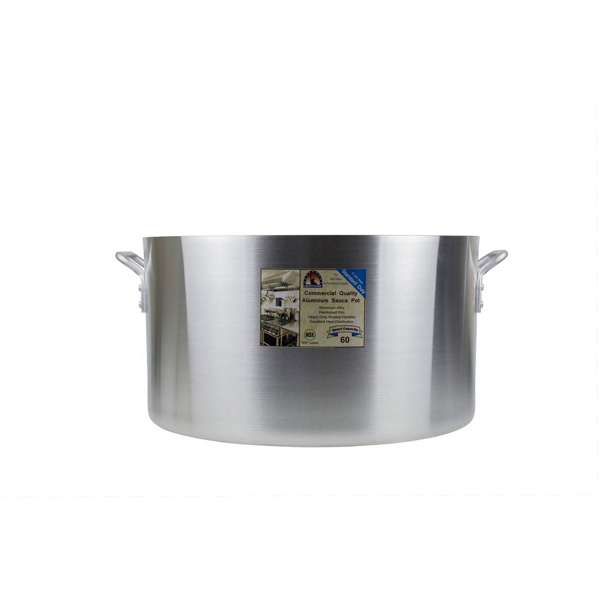 Libertyware 60 quart aluminum sauce pot with commercial label