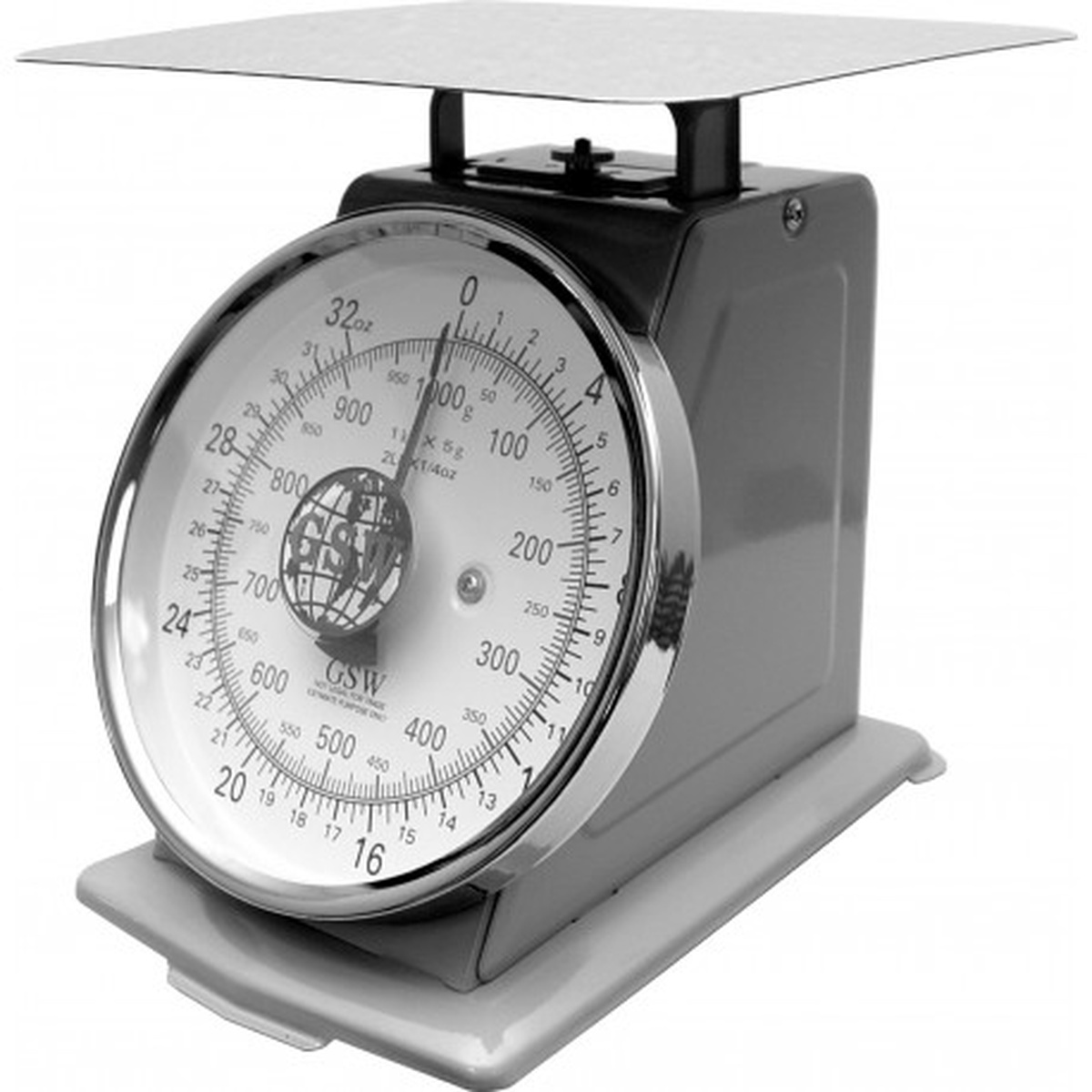 GSW USA SC-P55 mechanical portion scale with large rotatable dial and stainless steel flat plate platform