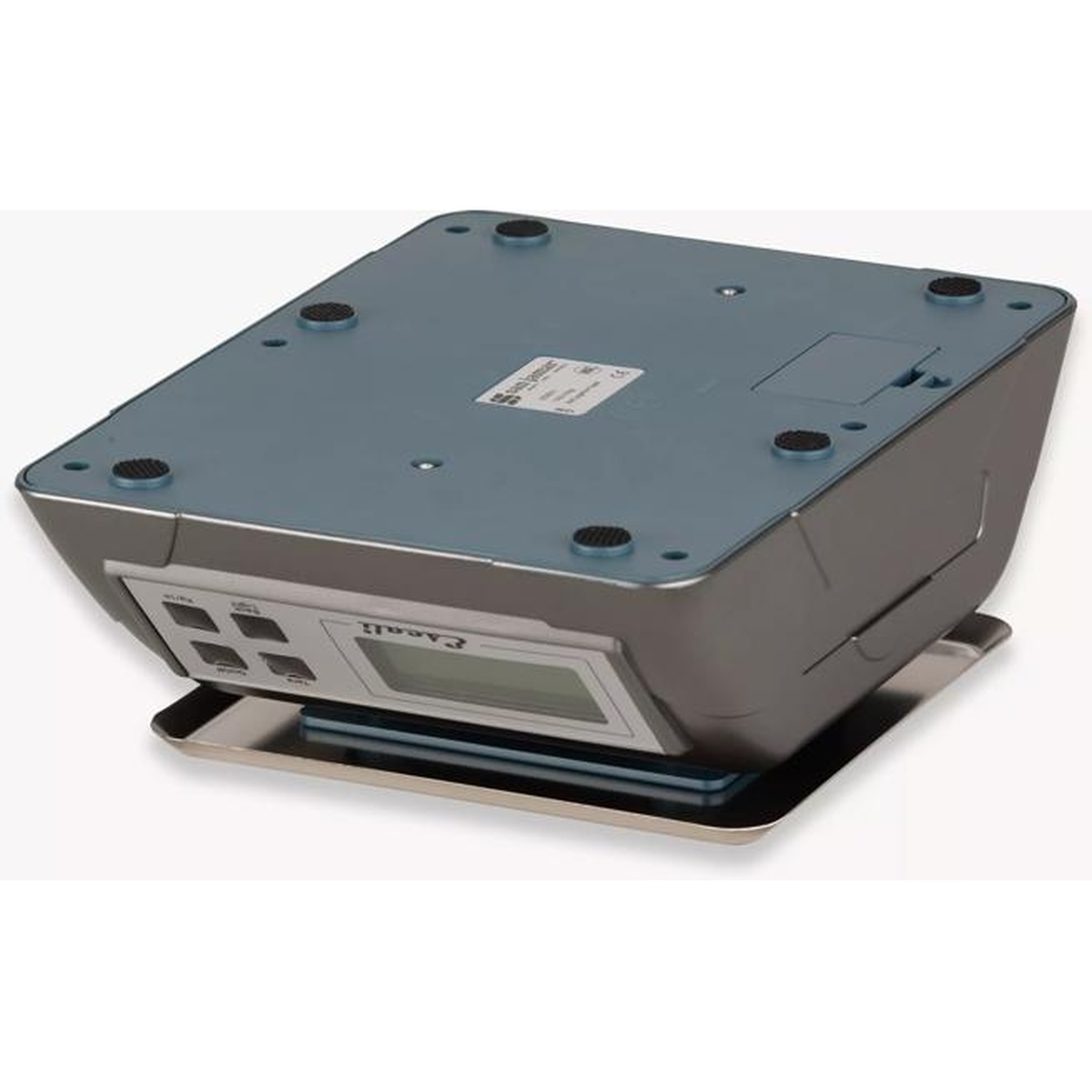 Bottom view of digital scale showing base and non-slip feet