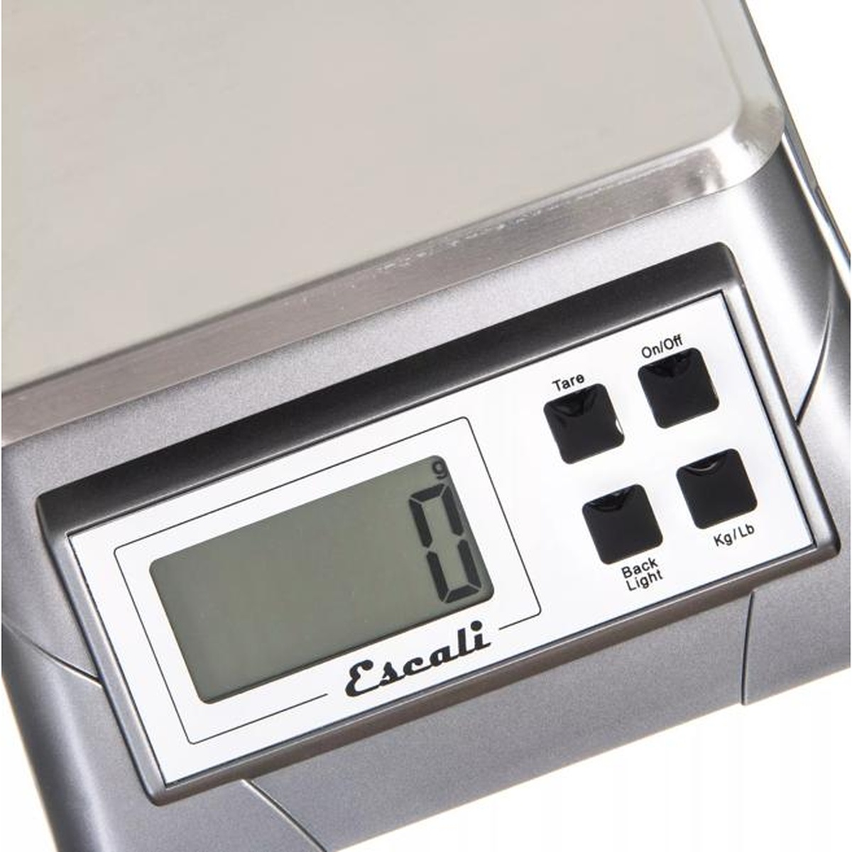 Close-up view of scale display and control buttons