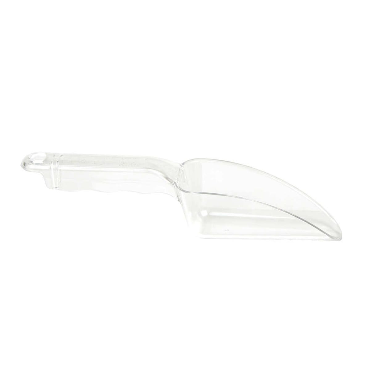 Cambro SCP6CW135 clear polycarbonate 6 oz scoop, full side profile view