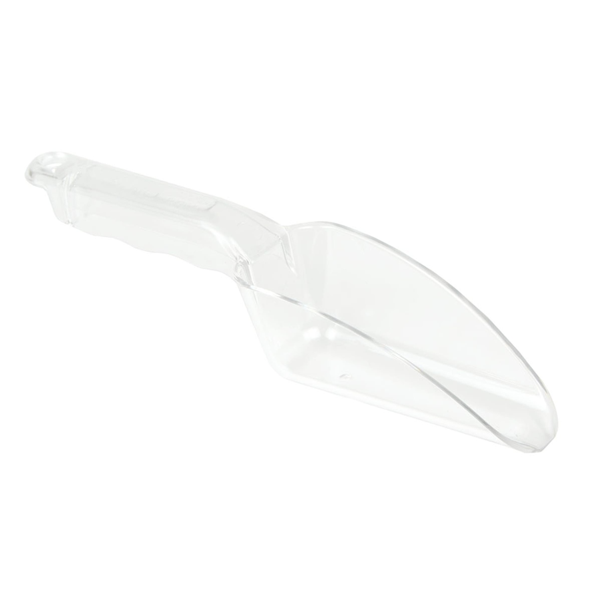 Cambro SCP6CW135 clear scoop shown from an elevated angled perspective