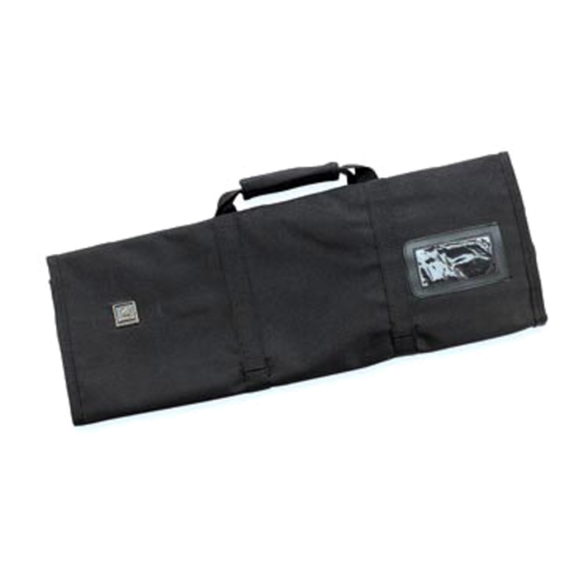 Mundial SCWH-12 black nylon knife roll with carry handle and ID slot