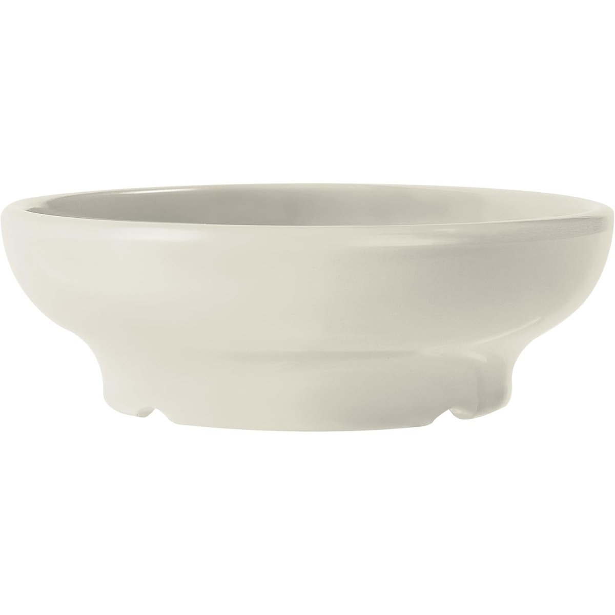 GET Enterprises SD-05-IV ivory melamine salsa dish, round, 5 oz, side profile view