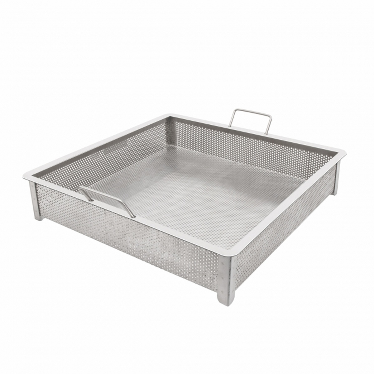 GSW USA SD-1818 stainless steel perforated compartment sink drain basket with handles and corner feet