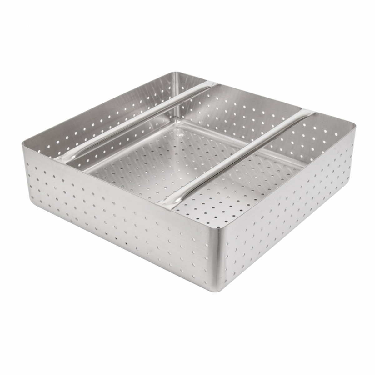 GSW USA SD-2020 stainless steel perforated scrap basket with divider bar, for 20-inch sink bowls