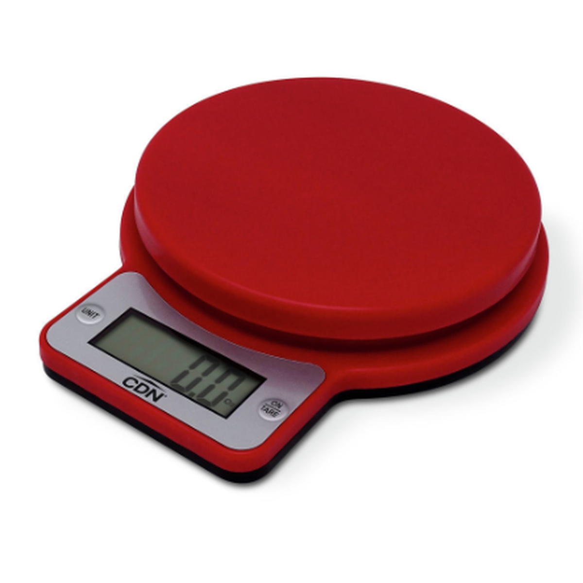 CDN SD0602-R red digital portion control scale with circular platform and LCD display