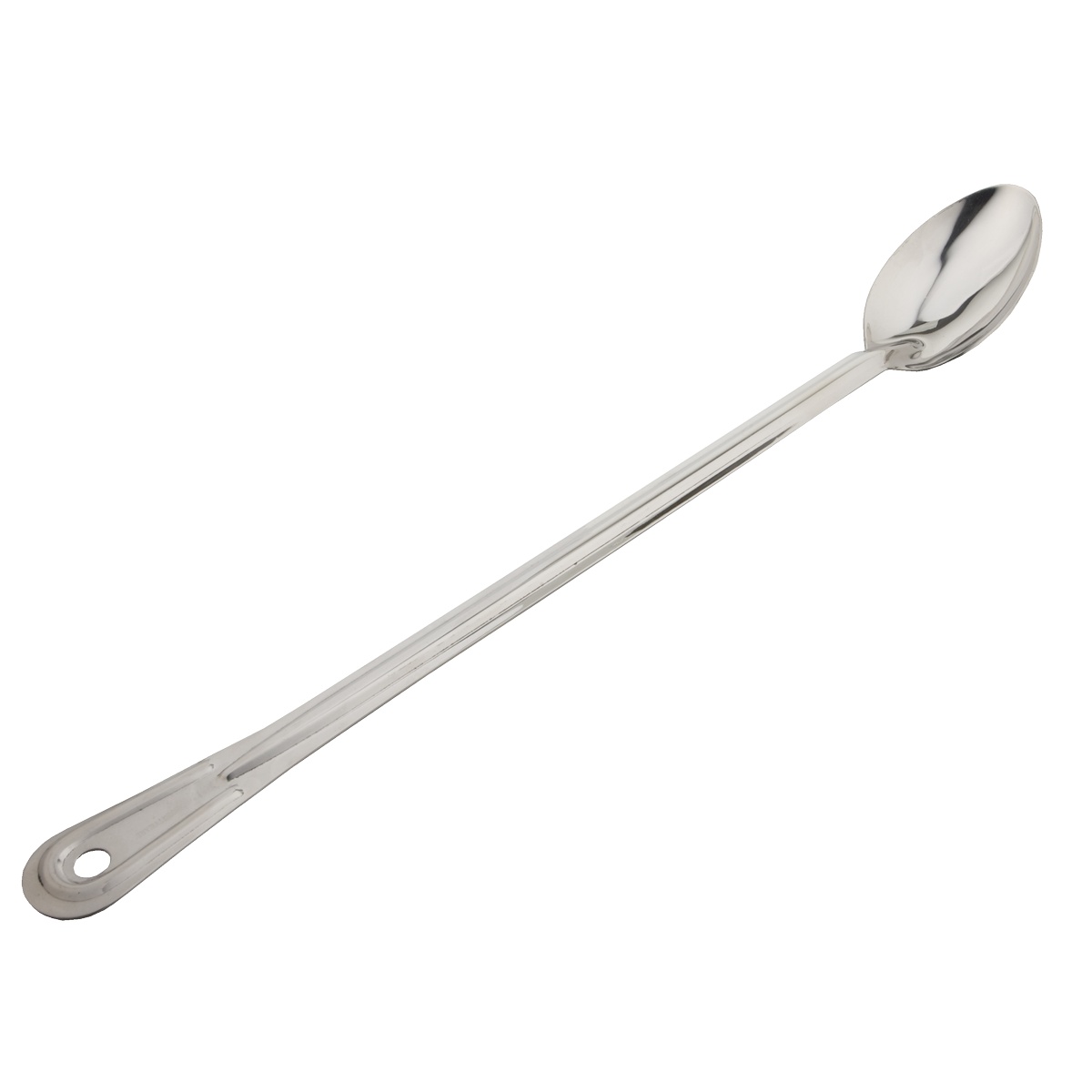 Libertyware SD21 21-inch solid stainless steel basting spoon with mirror polished finish and hanging hole in handle