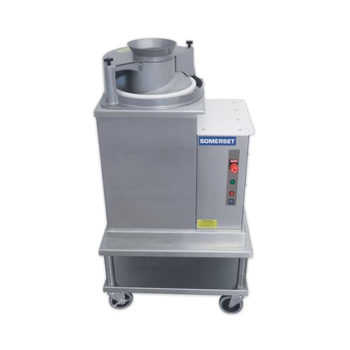 Somerset SDR-400T dough rounder with integrated stainless steel mobile table on casters
