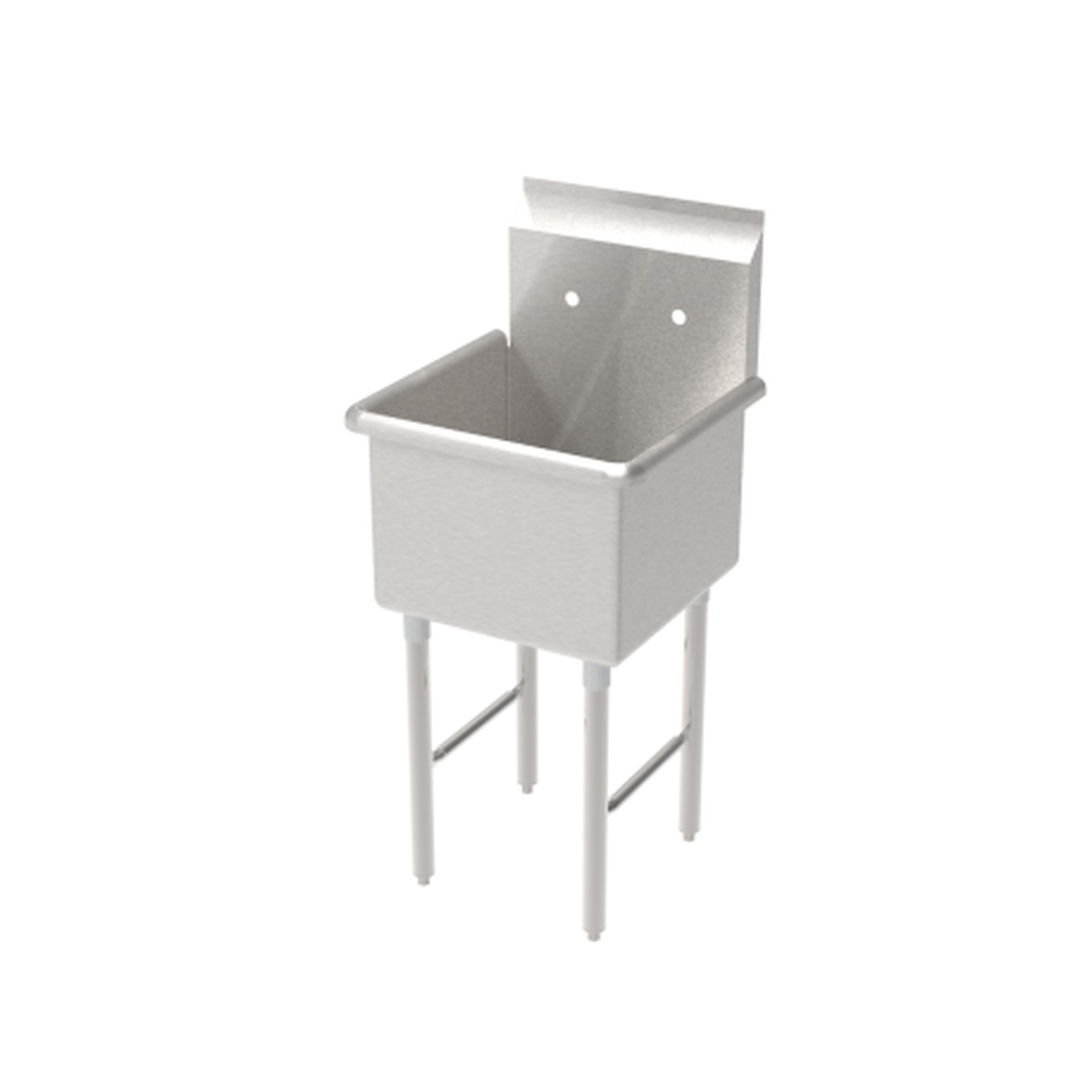 GSW USA SE15151P single compartment stainless steel prep sink with legs and cross bracing, no drainboard