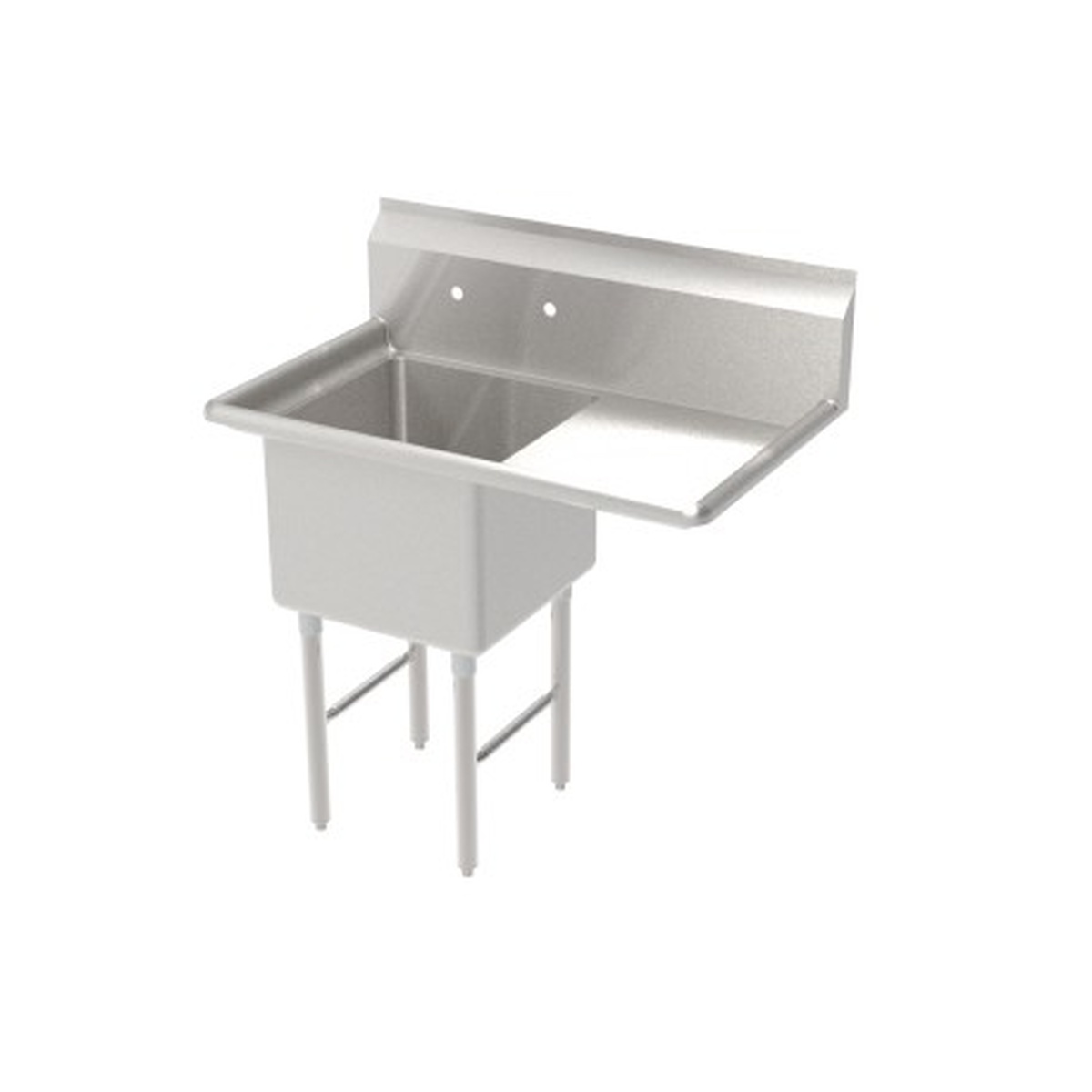 GSW USA SE18181R one-compartment stainless steel sink with right-hand drainboard and stainless steel legs