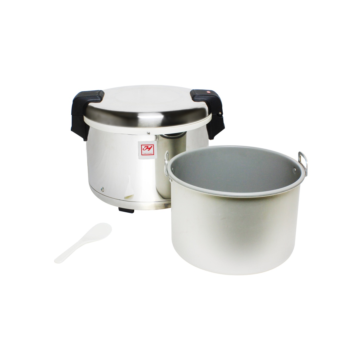 Rice warmer with removable nonstick inner pot and included rice spatula