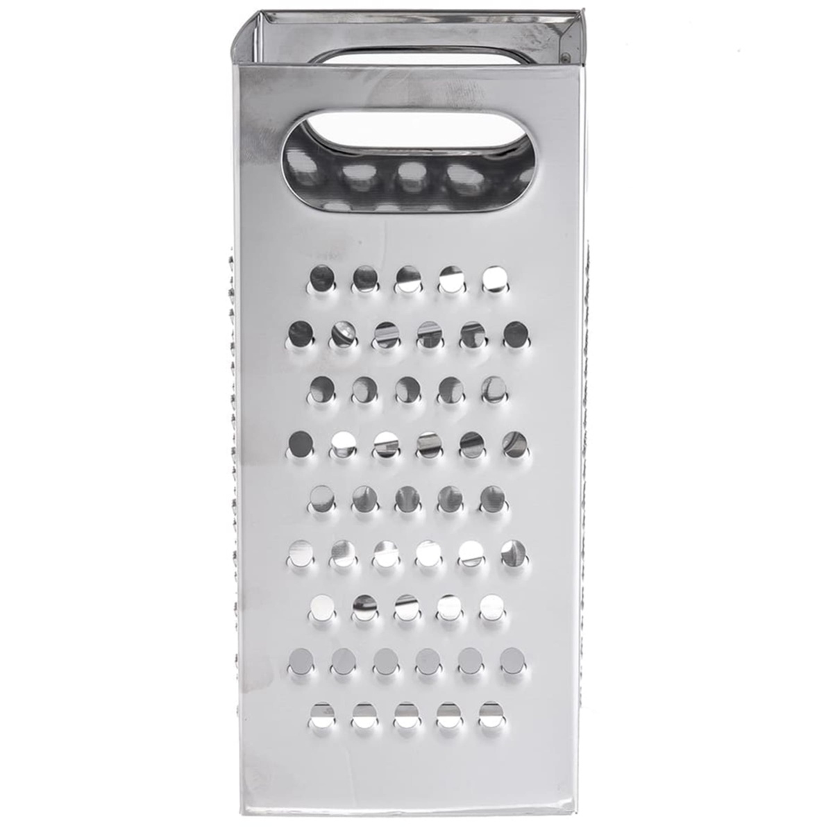 Close-up front view of the coarse grating side of the Tablecraft SG201 box grater