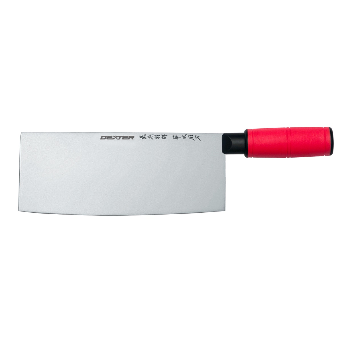 Dexter Russell SofGrip Chinese Chef's Knife with red soft-grip rubber handle for color-coding
