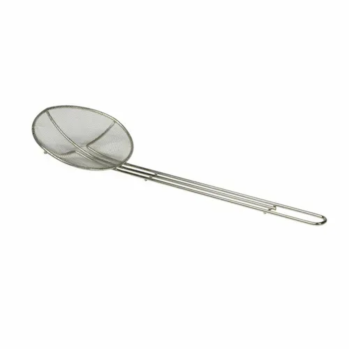 Libertyware SKM6RM 6-1/2 inch round fine mesh chrome plated steel skimmer with long handle