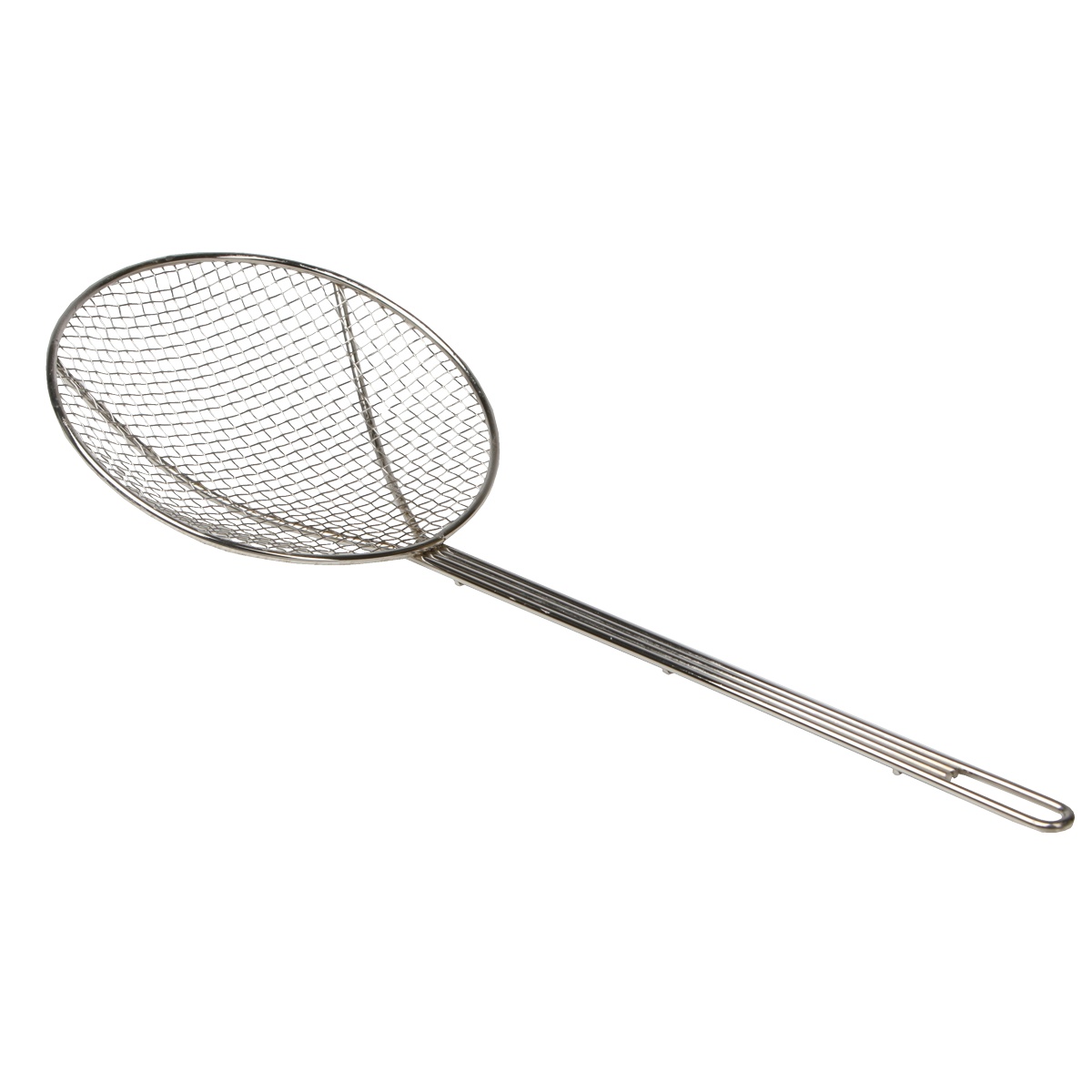 Libertyware SKM8W 8-inch round medium mesh chrome plated steel skimmer with long wire handle